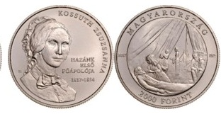 Kossuth Zsuzsanna születésének 200. évfordulójára - színesfém érme